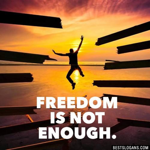 Freedom is not enough. 