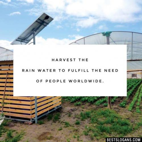 rainwater harvesting slogans in english