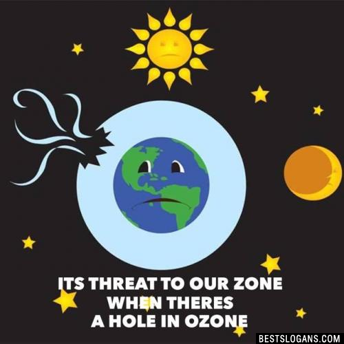 Its threat to our zone when theres a hole in ozone
